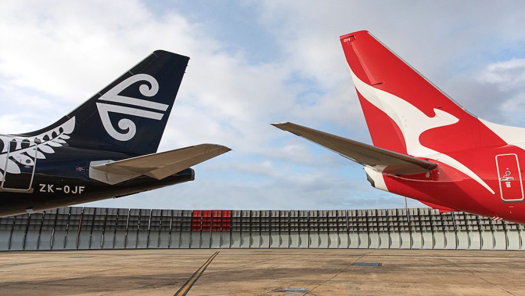 Air New Zealand and Qantas planes 