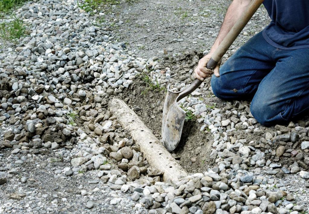 French Drains are helpful in managing mud in high traffic areas.