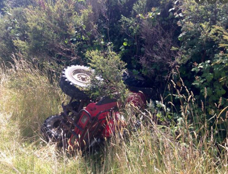 quad bike rolled over 