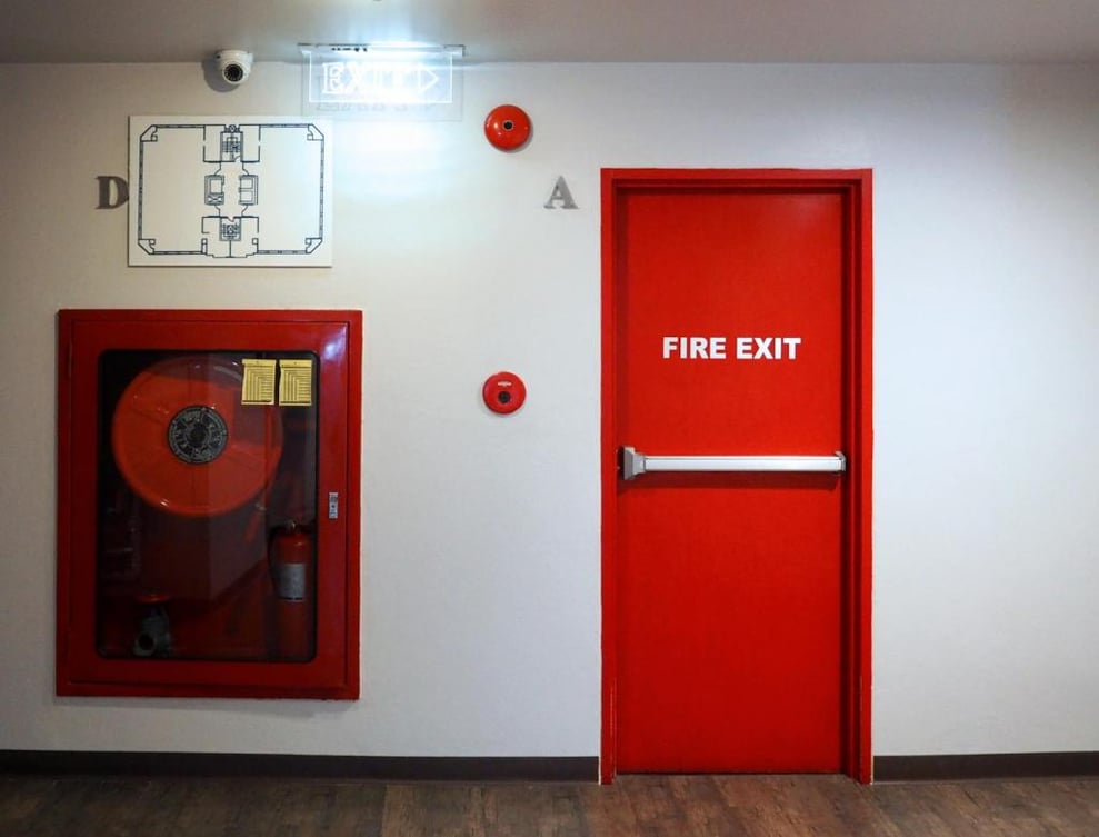 Commercial building fire exits