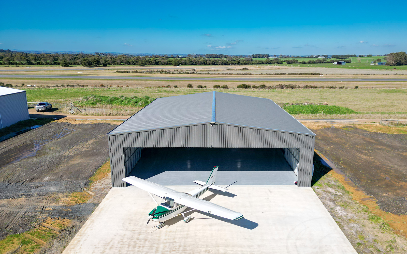 Leongatha Airfield aircraft hangar