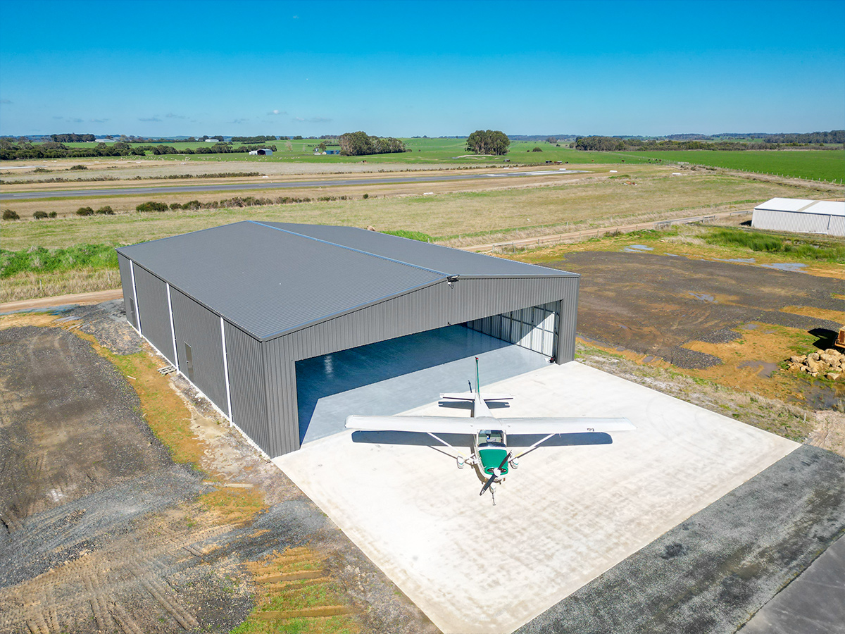 Leongatha Airfield aircraft hangar