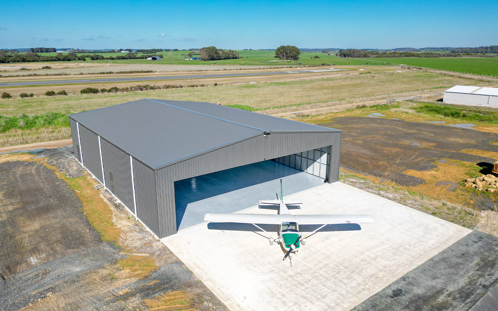 Leongatha Airfield airplane shed