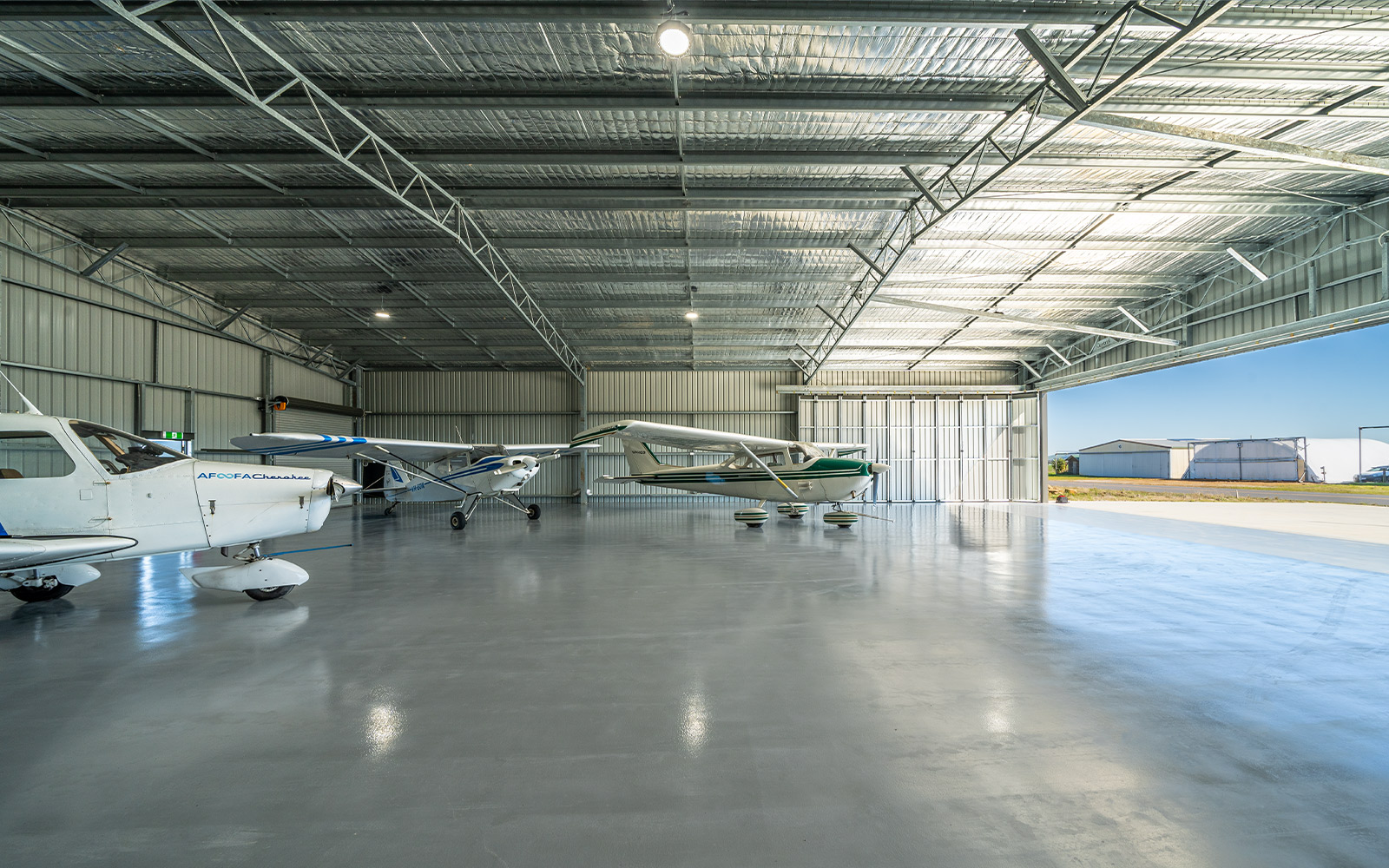 Leongatha Airfield airplane shed