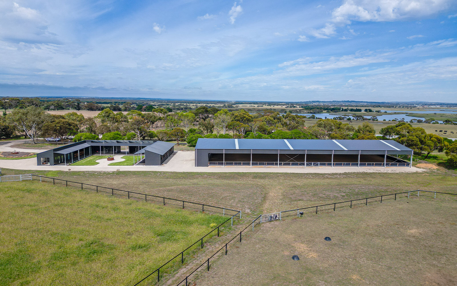 Amy Slayter indoor dressage arena and stable complex