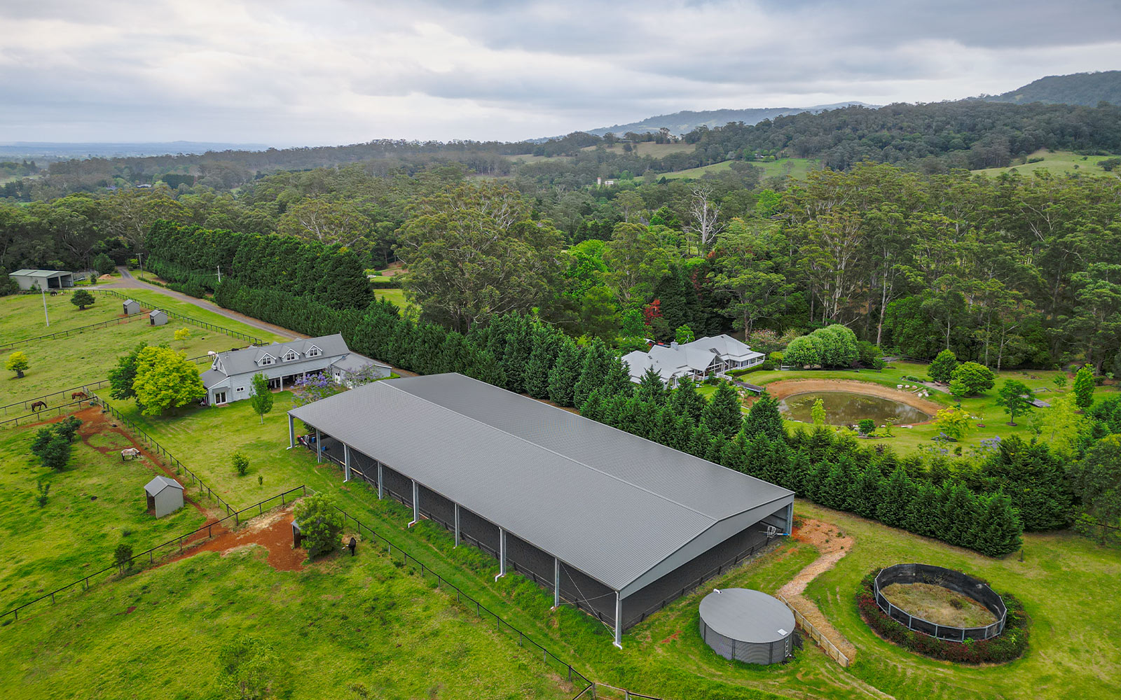 Horse arena shed cover