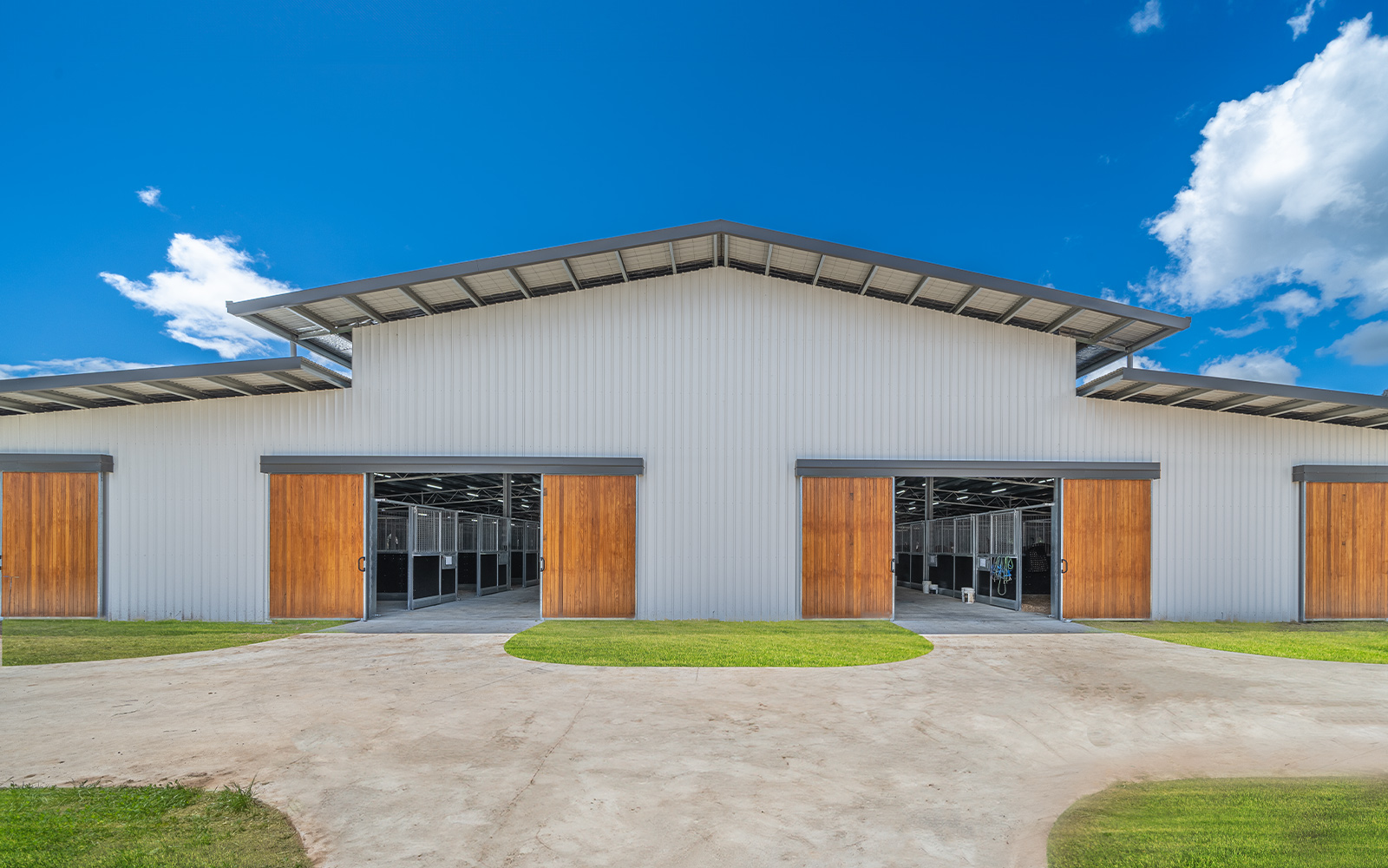 Horse stable complex shed