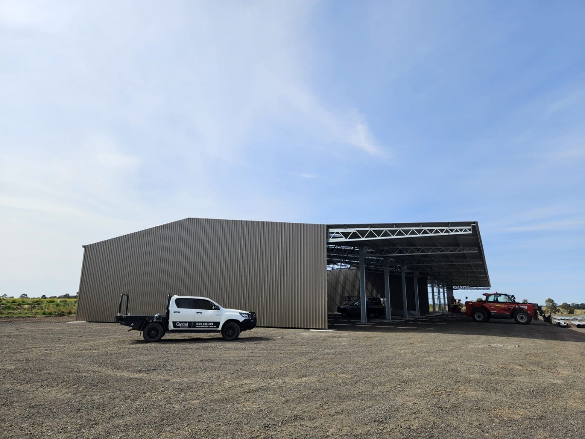 Hay shed, workshop and storage shed