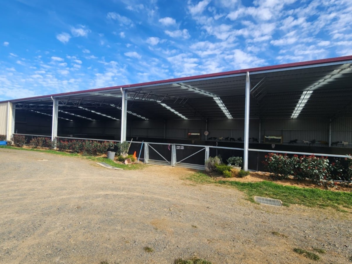 Libby and Silas Sonter – indoor dressage arena