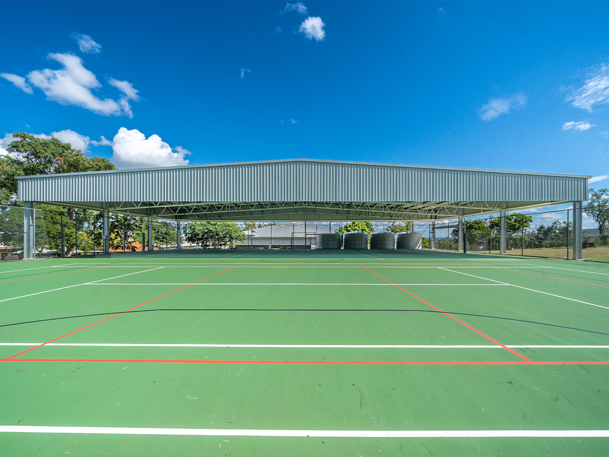 Burnett State College ball court cover