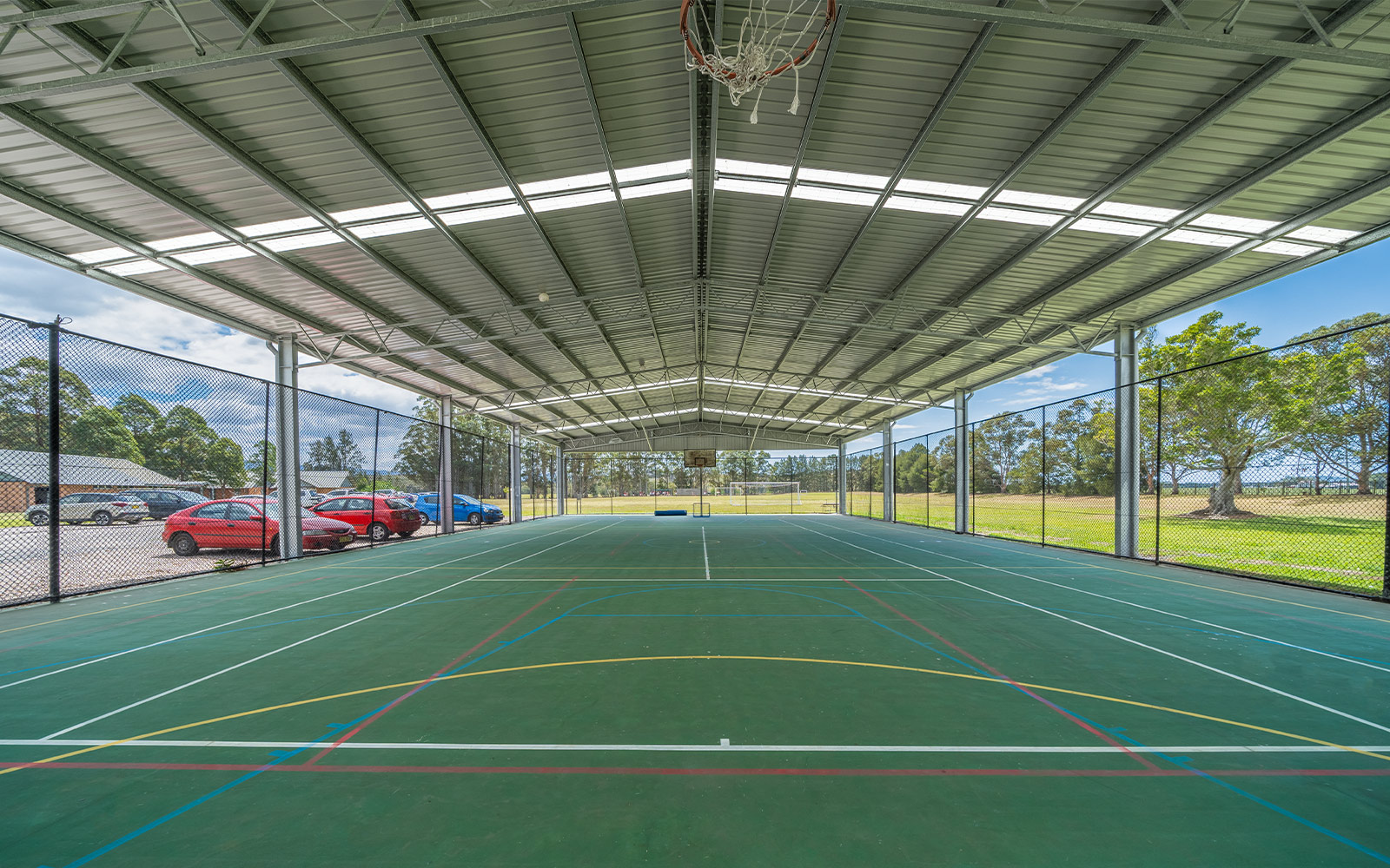 Calderwood Christian School ball court cover 