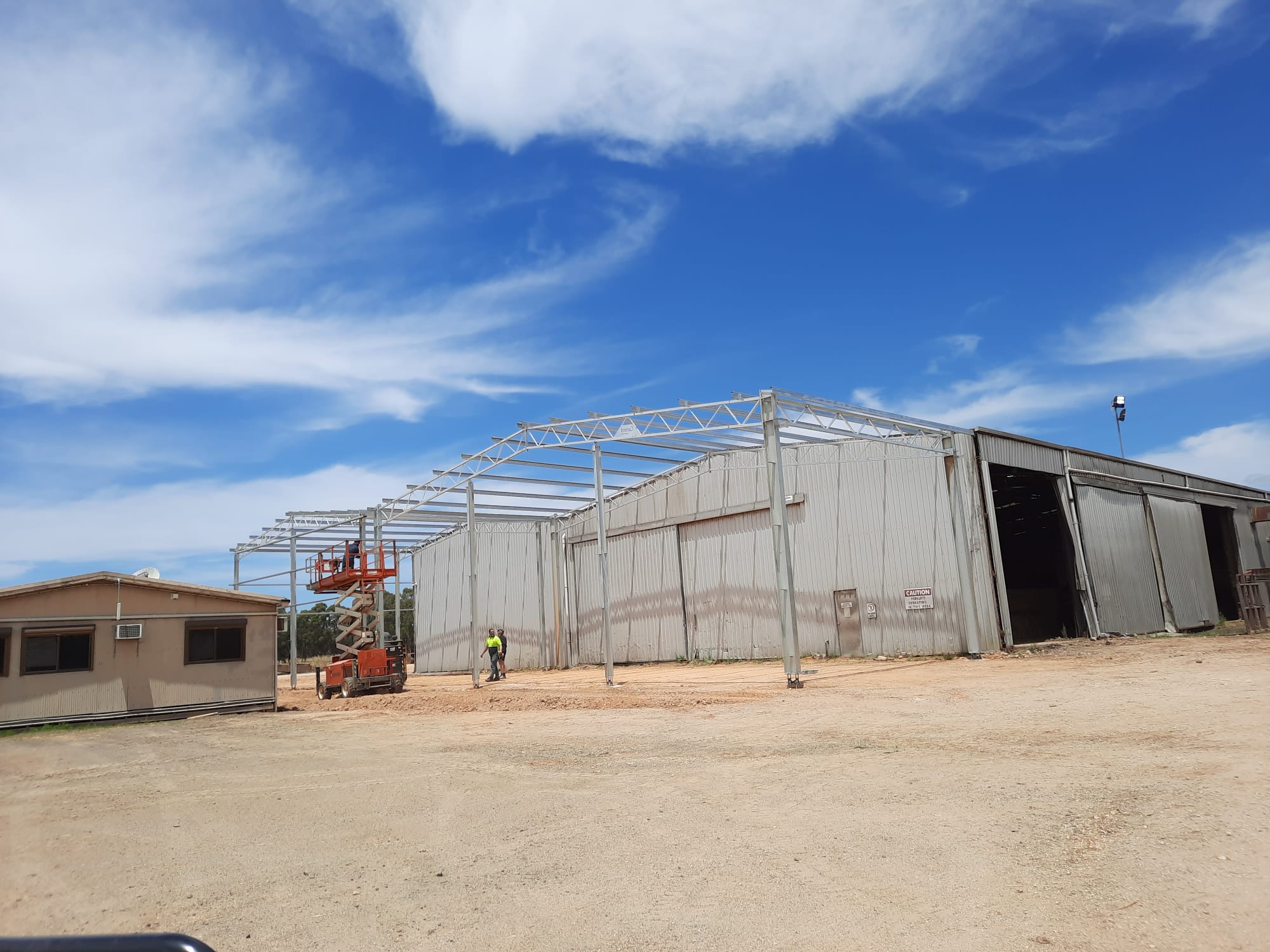 Andrew Coakers hay shed extension