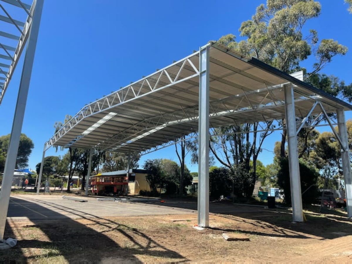 Huntly Primary School ball court cover