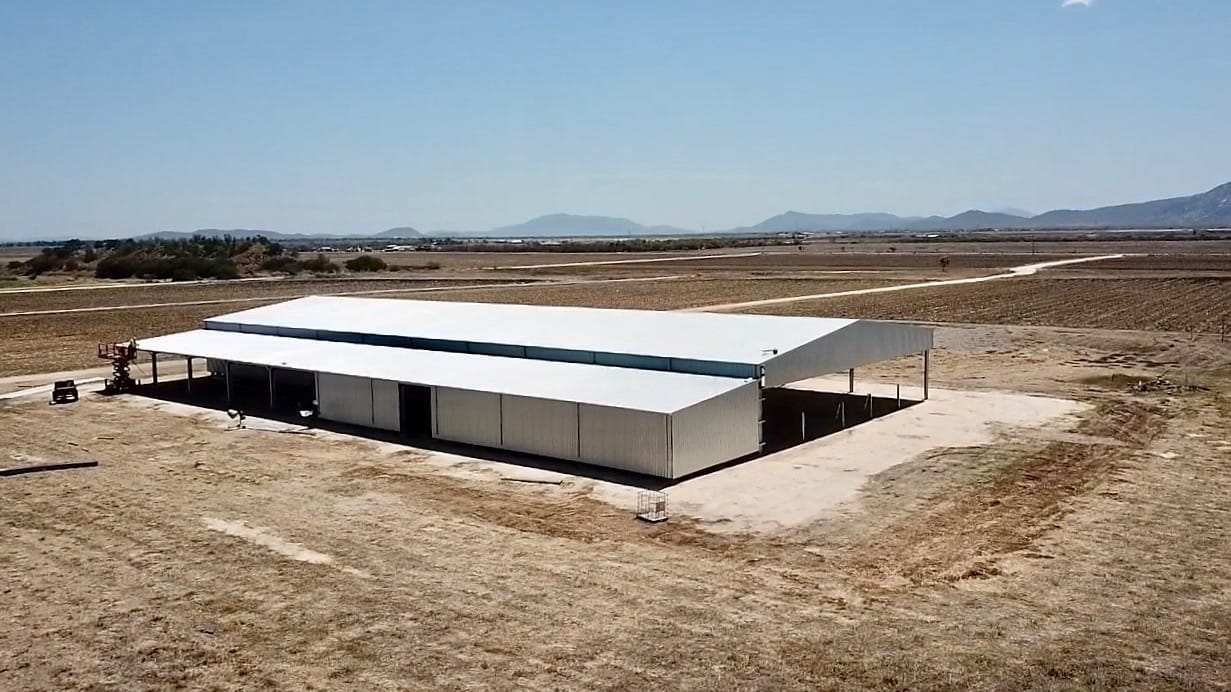 Pamela and Matt Kingwill combined indoor arena and stable complex