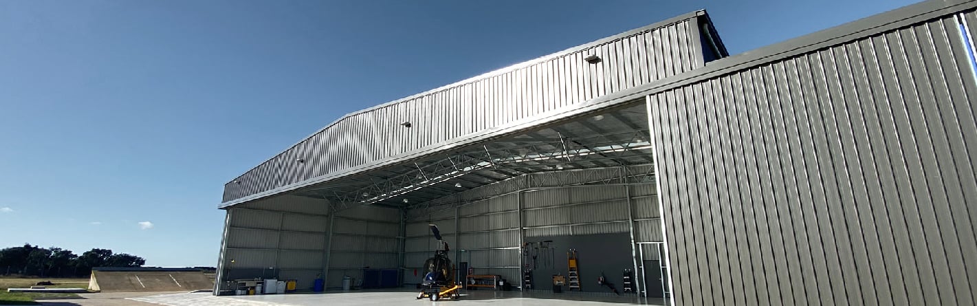 Powercor aviation hangar shed